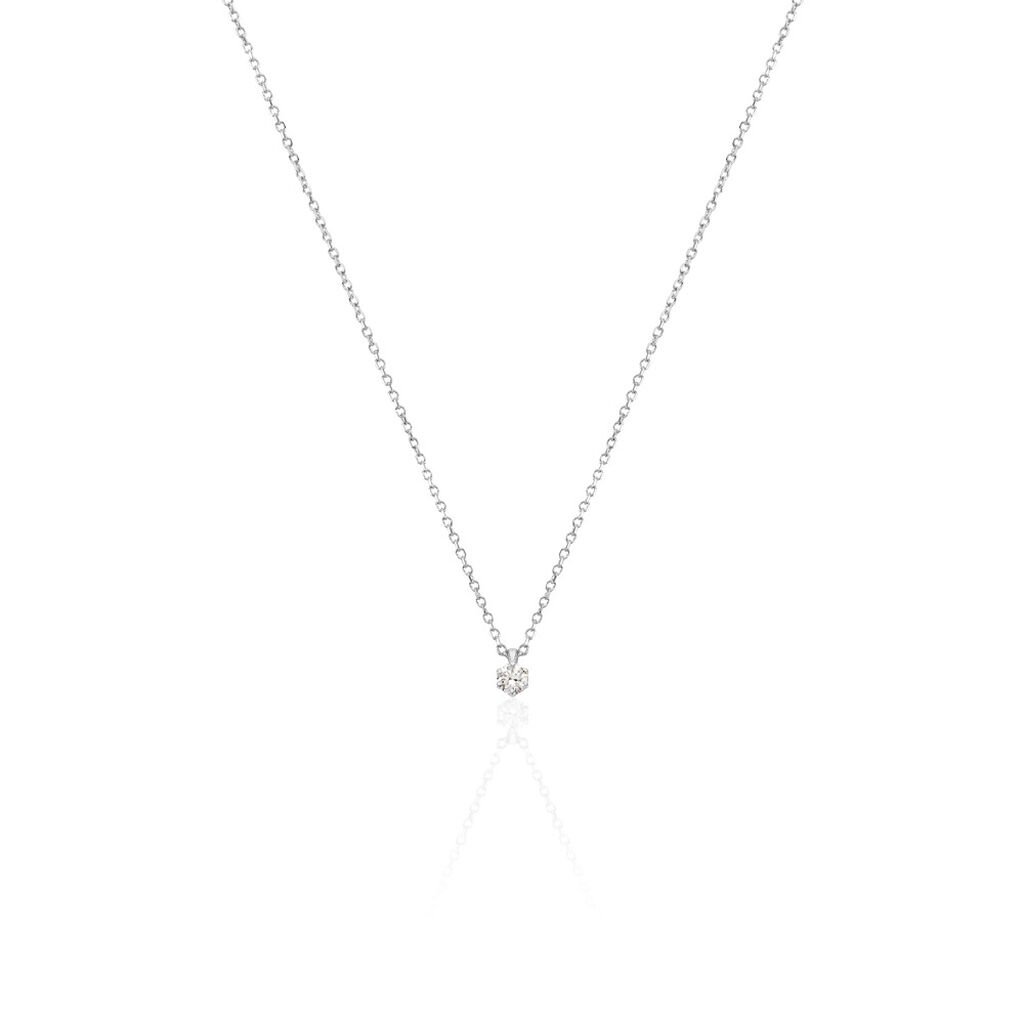 MONOPOLI Damen Collier Weißgold 585 (14 Karat) Diamant Weiß 0,11 ct, Collier mit Stein