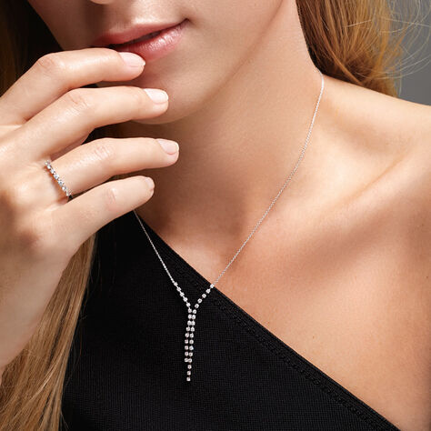 Damen Collier Weißgold 750 Diamant 0,68ct Leah - Halsketten  | OROVIVO