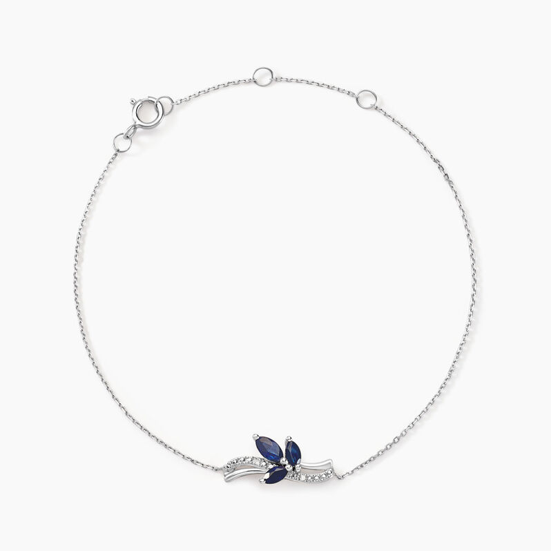 Bracelet Angie Or Blanc Saphir Diamant - Spannringe Damen | OROVIVO