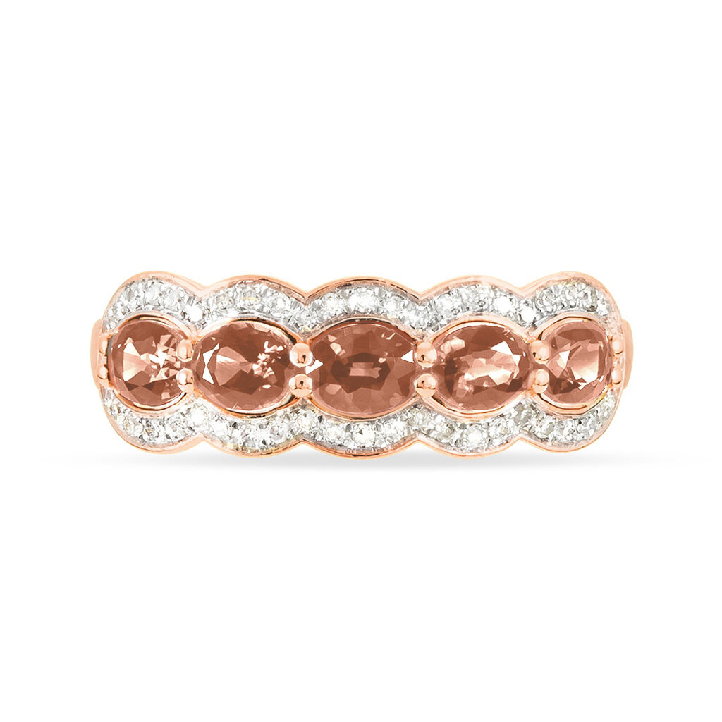 Bague Margaux Or Rose Morganite Et Diamant - Spannringe Damen | OROVIVO