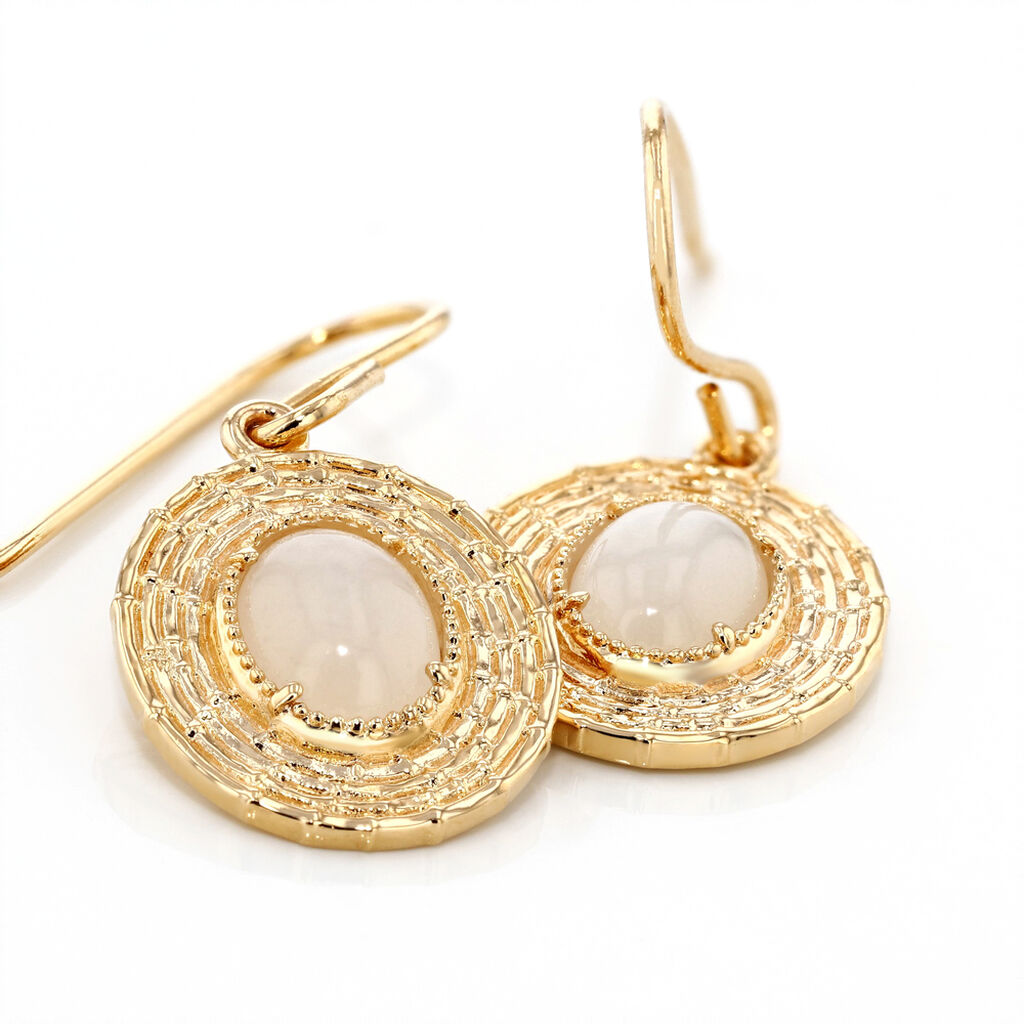 Boucles D'oreilles Plaque Or Linna Pendantes Ovales - Spannringe Damen | OROVIVO