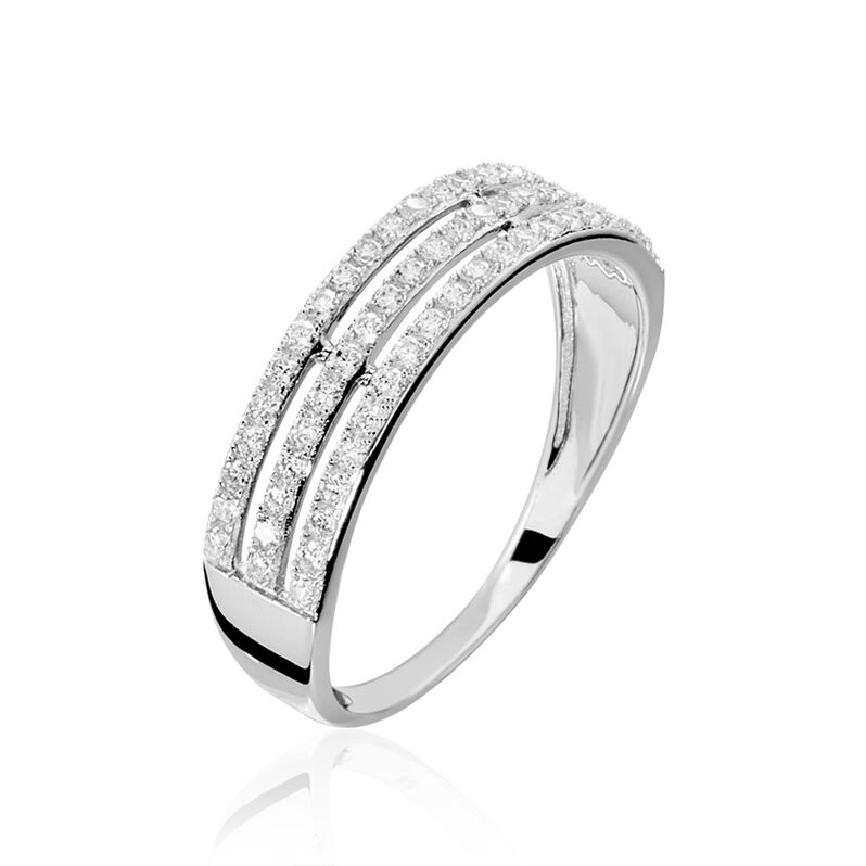 Bague Or Blanc Oxyde De Zirconium - Spannringe Damen | OROVIVO