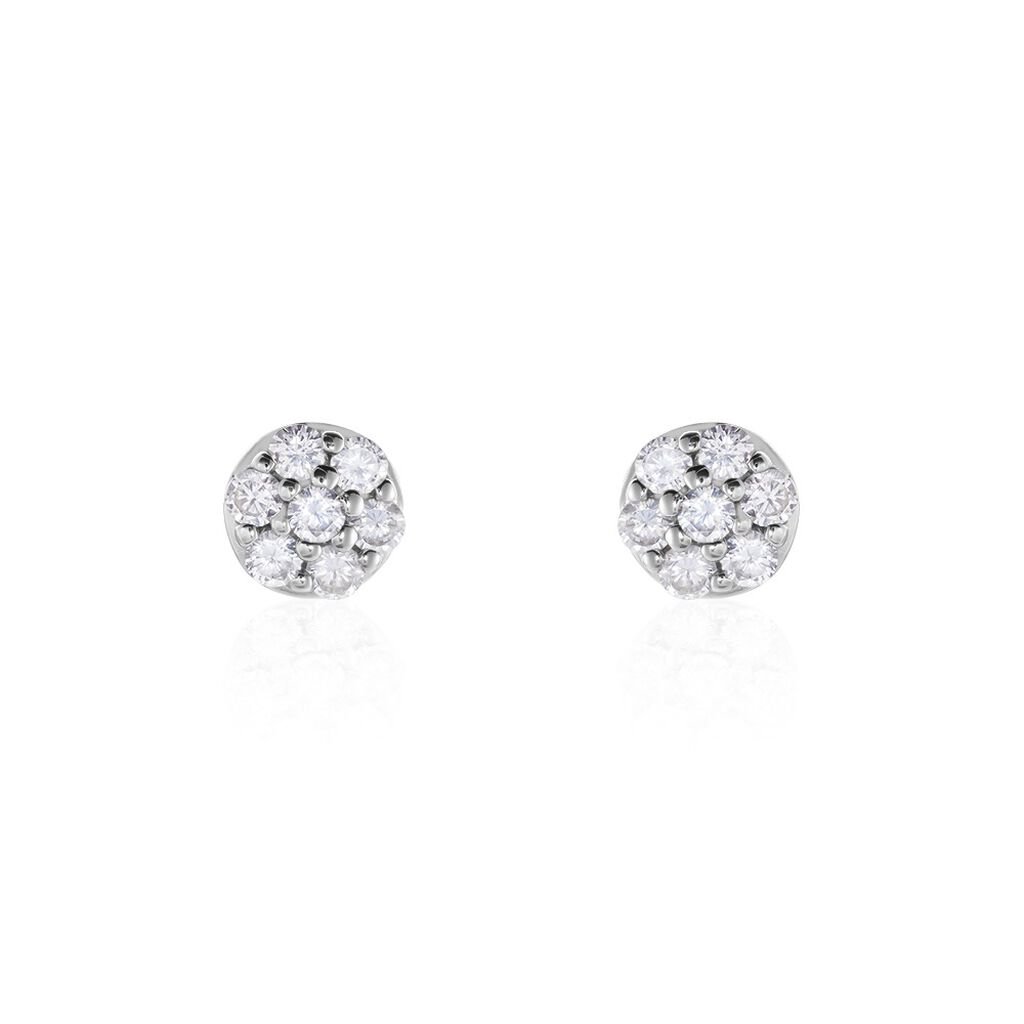 Damen Ohrstecker Silber 925 Zirkonia Wei&szlig; 1,16 ct