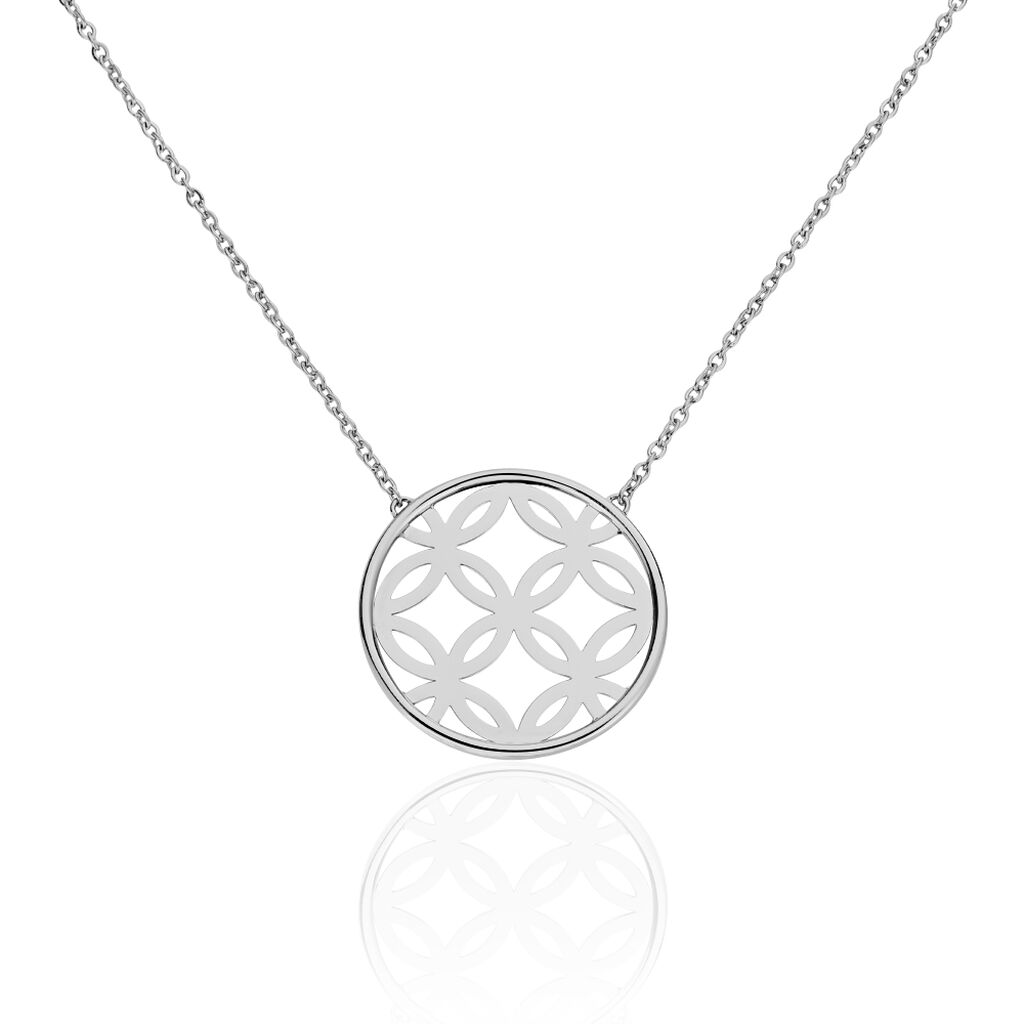 Collier Acier Lise Cercle Motifs Fleurs - Spannringe Damen | OROVIVO