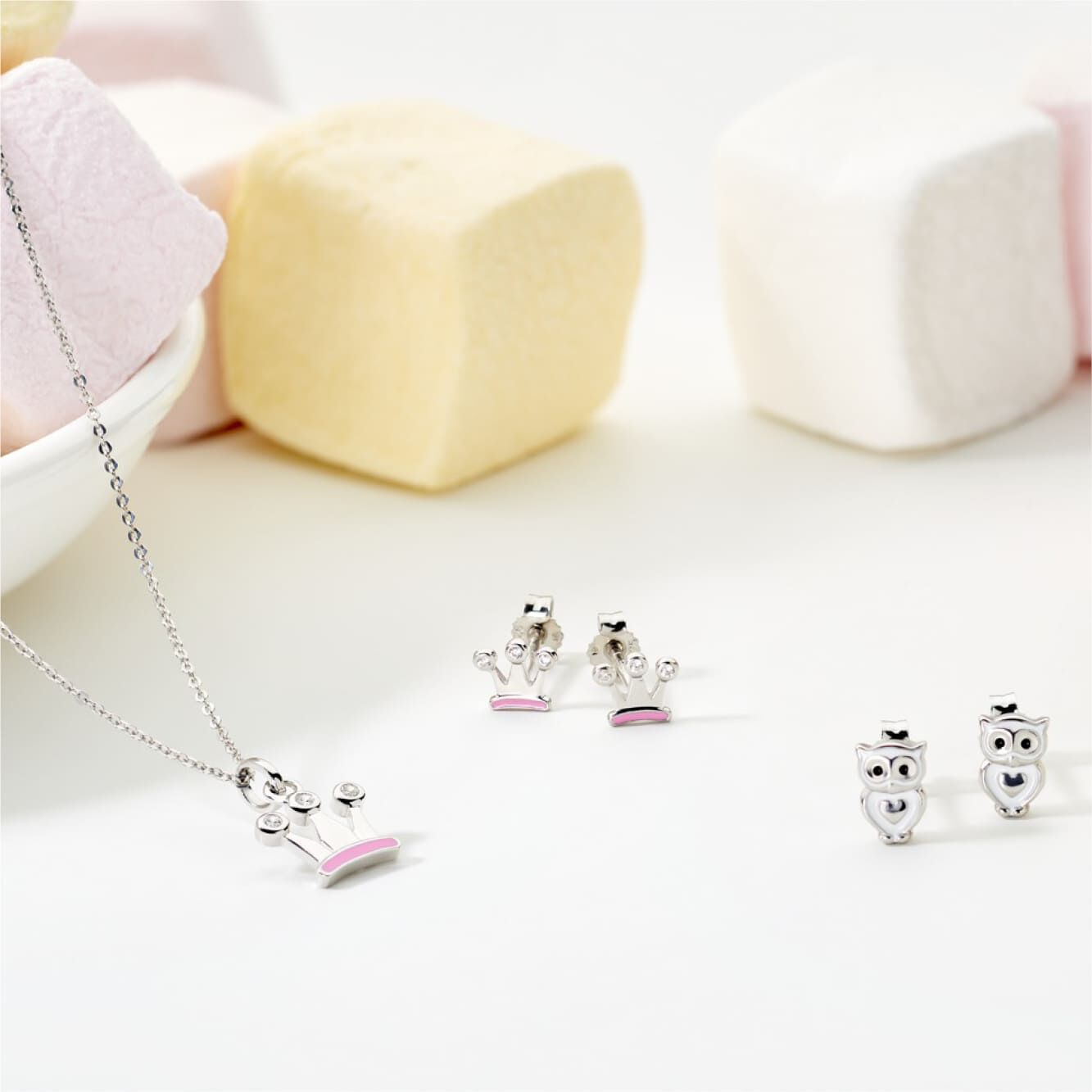 Laimons Kinder-Ohrstecker Eule – Aus Sterling Silber 925, Mit Emaillierung, Für Mädchen
