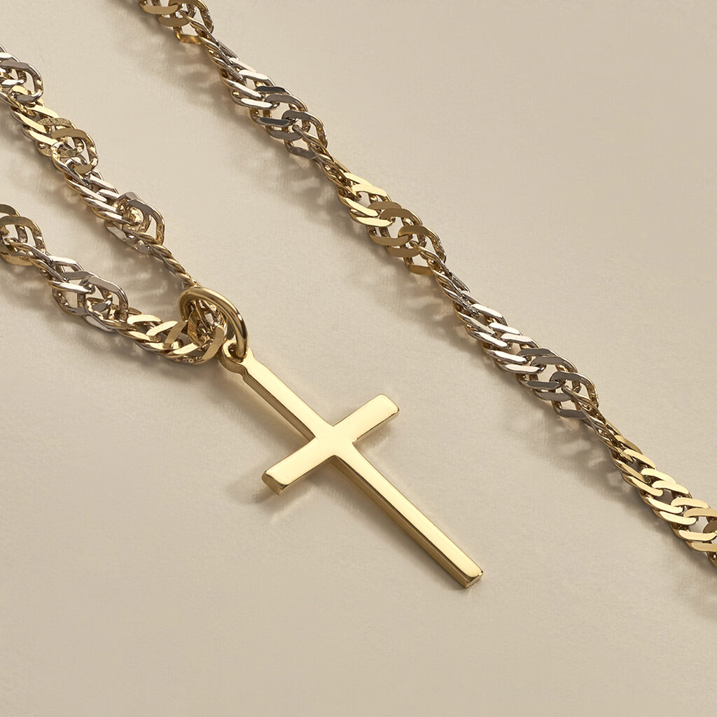 Kreuz Anhänger Gold 333 Saphira - Kreuzanhänger Unisex | OROVIVO