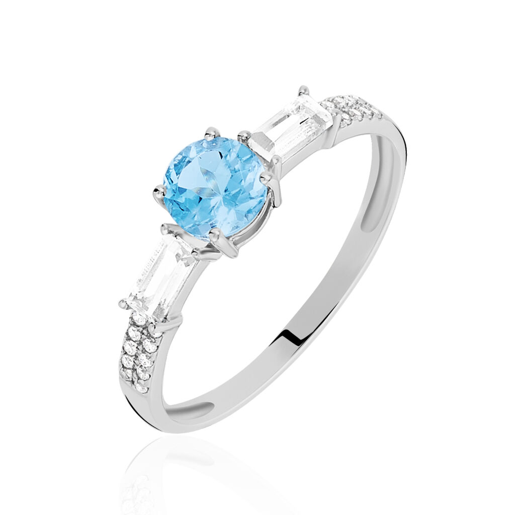 Bague Or Blanc Et Topaze Anastacia - Spannringe Damen | OROVIVO