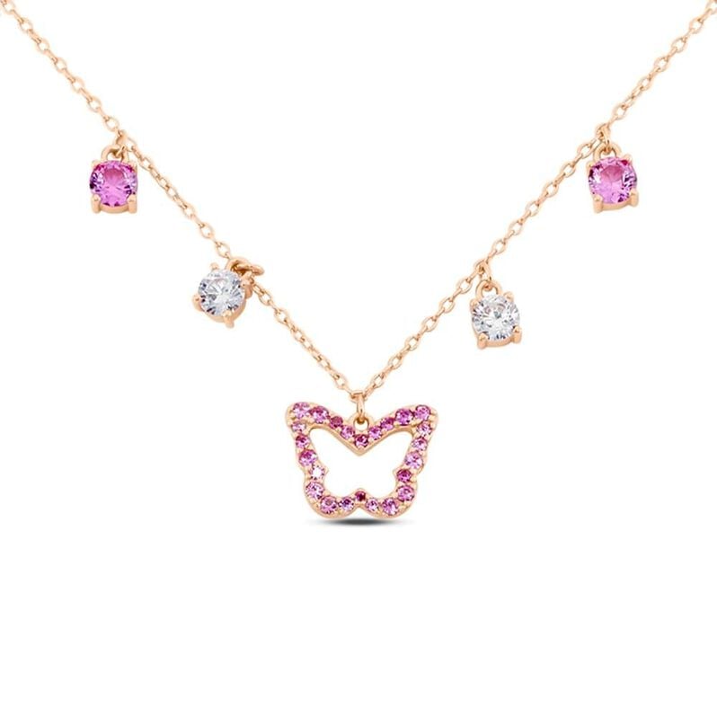 Collana Silver Rainbow Argento Rosa Cubic Zirconia - Spannringe Damen | OROVIVO