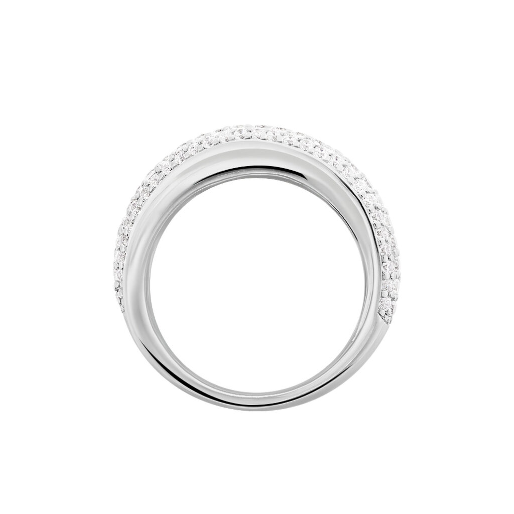 Damen Ring Silber 925 Zirkonia Wei&szlig; B 13 mm