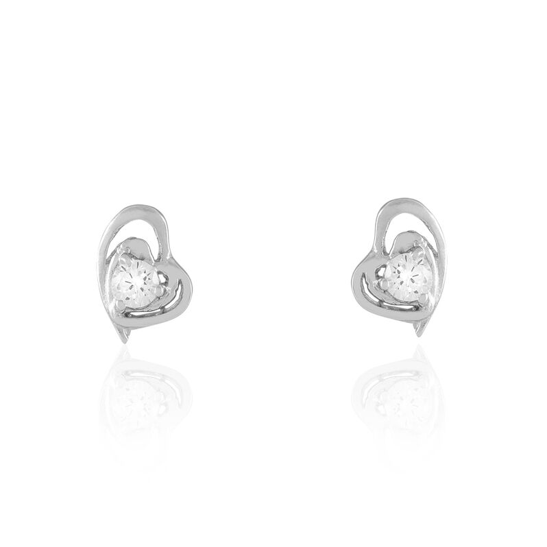 Boucles D'oreilles Puces Saidia Argent Blanc Oxyde De Zirconium - Spannringe Damen | OROVIVO
