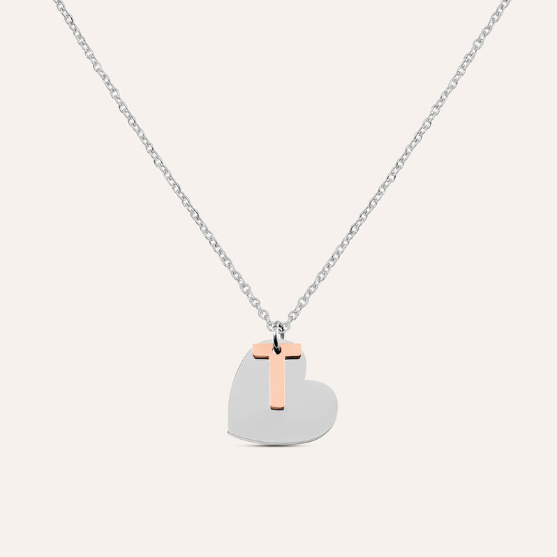 Collana Sunrise Acciaio Bicolore Bianco / Rosa - Spannringe Damen | OROVIVO