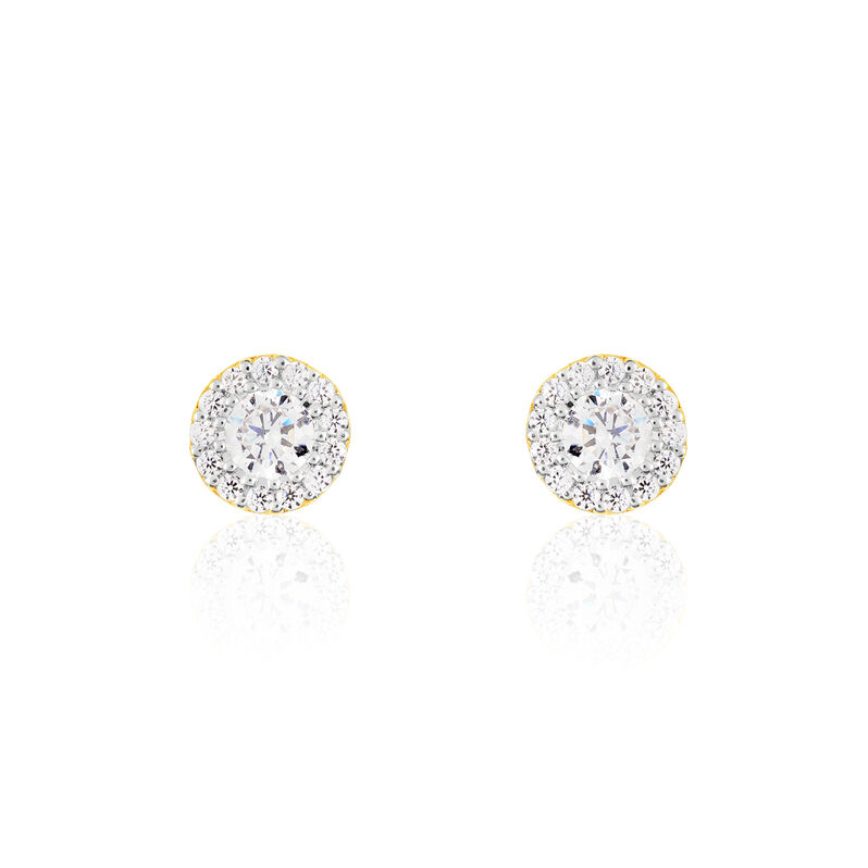 Damen Ohrstecker Gold 375 Zirkonia  - Ohrstecker Damen | OROVIVO
