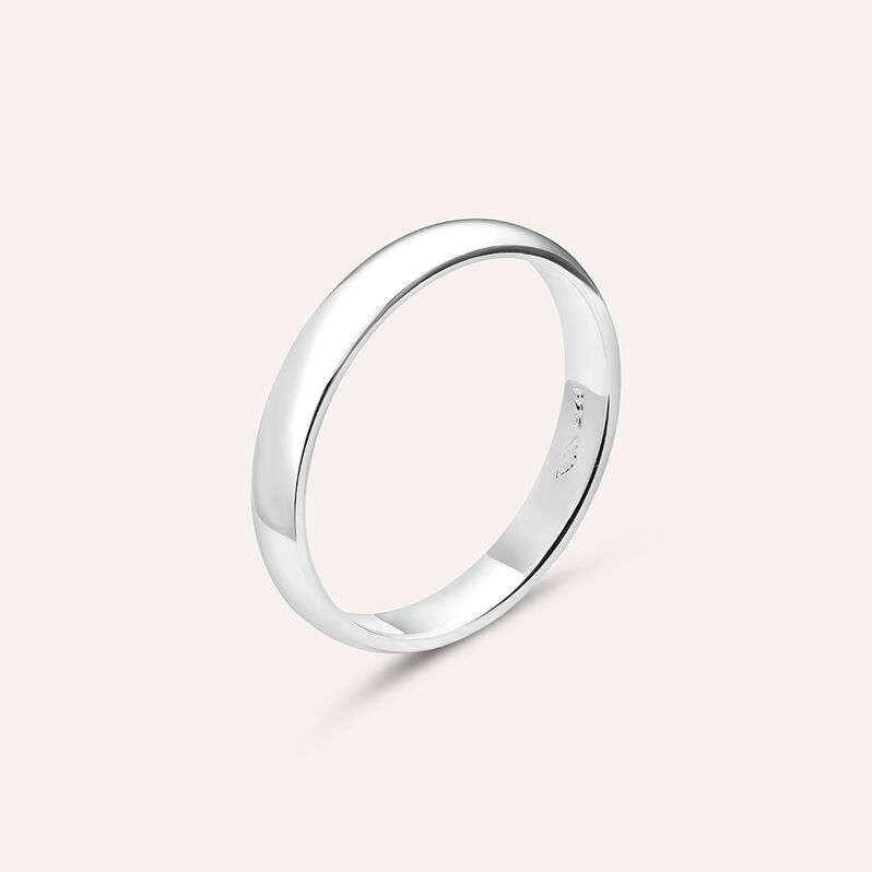Fede Classica 3 mm Argento Rodiato - Spannringe Herren | OROVIVO