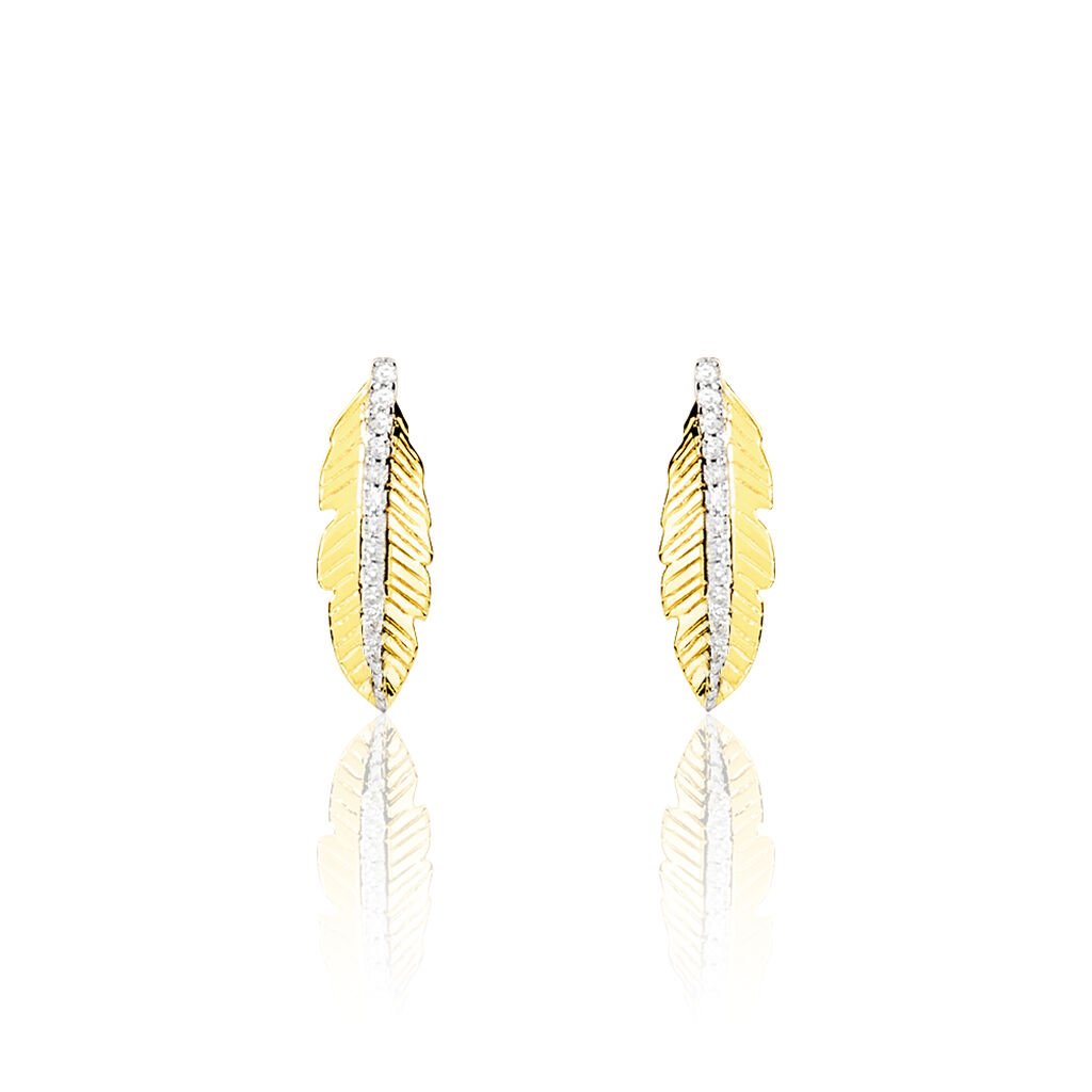 Boucles D'oreilles Puces Paola Or Jaune Diamant - Spannringe Damen | OROVIVO