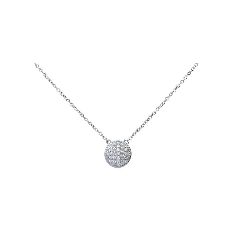 Girocollo in argento con pendente circolare con pav√© di zirconi - Spannringe Damen | OROVIVO