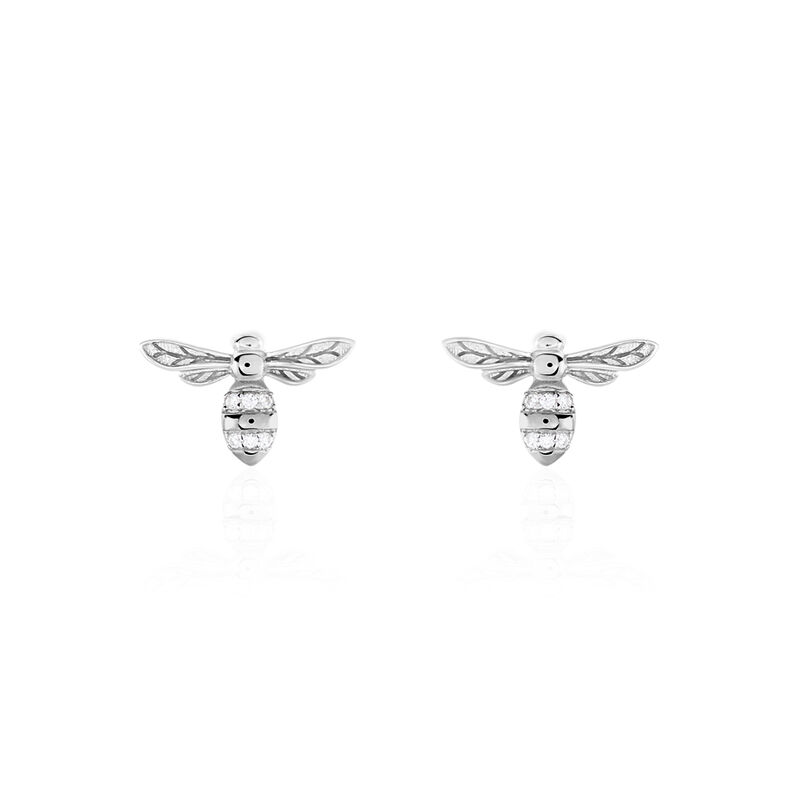 Boucles D'oreilles Puces Havania Argent Blanc Oxyde De Zirconium - Spannringe Damen | OROVIVO