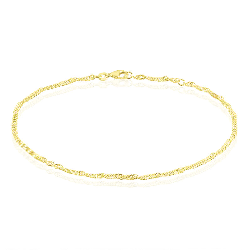 SINGAPUR S FUSS Damen Fu&szlig;kette Silber vergoldet 925 B 2,4 mm - F&uuml;r Partnerin Damen | OROVIVO