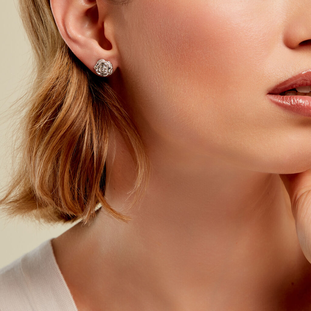 ROSALIA Damen Ohrstecker Silber 925 Rosette