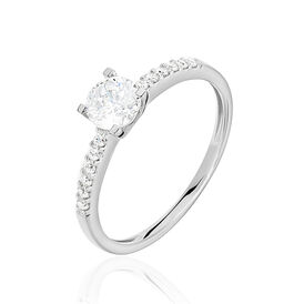 Damenring Weißgold 375 Zirkonia Juna - Ringe mit Stein Damen | OROVIVO