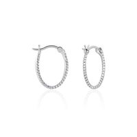 Damen Creolen Silber Silber 925 Zirkonia Hoopsa 36,00mm 16,10mm 