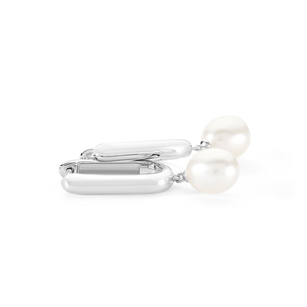 Damen Creolen Silber 925 Halbrund Weiß Tayla 6,00mm -  Damen | OROVIVO