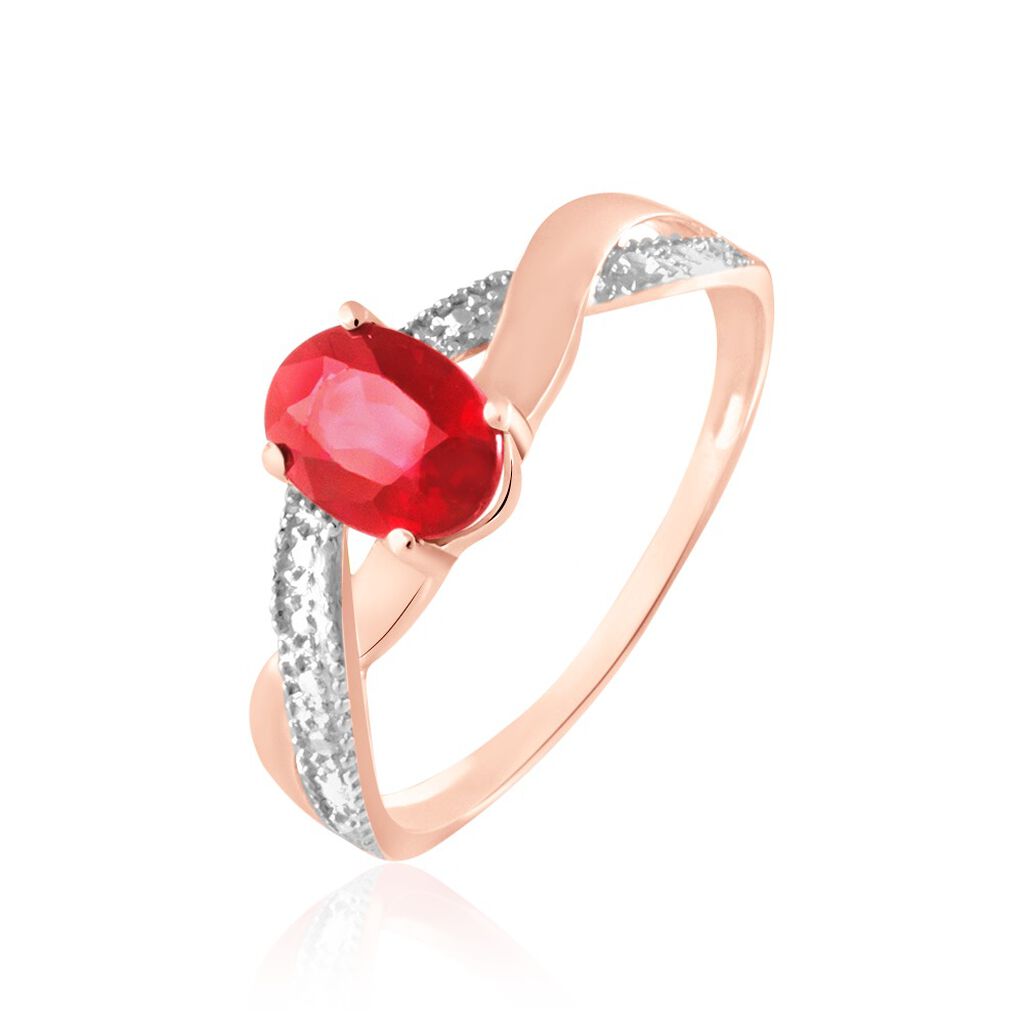 Bague Candice Or Rose Rubis - Spannringe Damen | OROVIVO