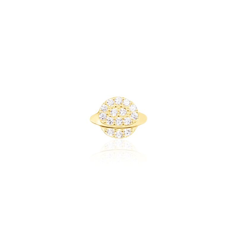 Boucles D'oreille Puce Uranus Or Jaune Oxyde De Zirconium - Spannringe Familie | OROVIVO