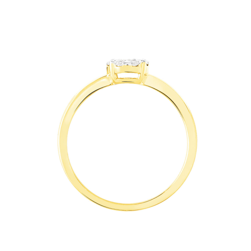 Damen Ring Gold Bicolor 750 Diamant 0,26ct Solo  - Hochzeitsringe Damen | OROVIVO
