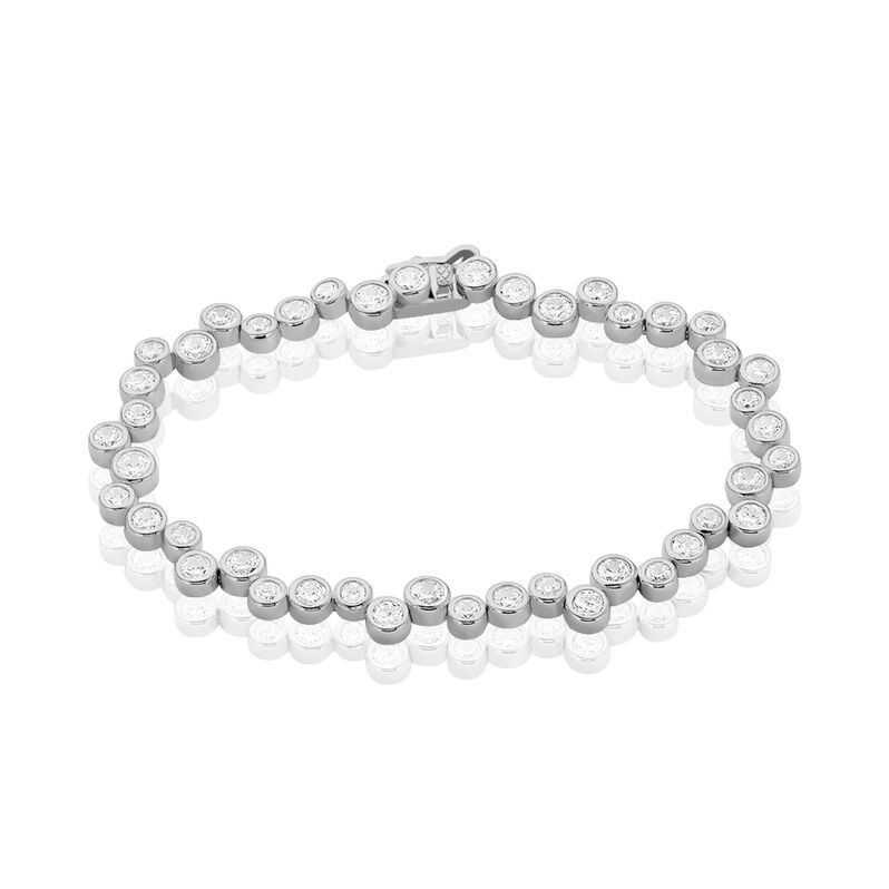 Bracelet Argent Blanc Oxyde De Zirconium - Spannringe Damen | OROVIVO