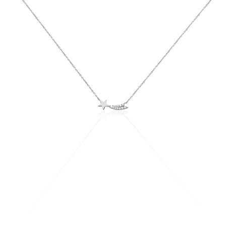 Damen Halskette Weißgold 375 Zirkonia Stern - Halsketten Damen | OROVIVO