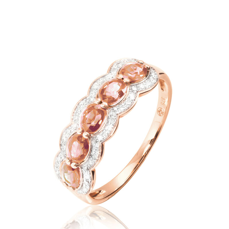 Bague Margaux Or Rose Morganite Et Diamant - Spannringe Damen | OROVIVO