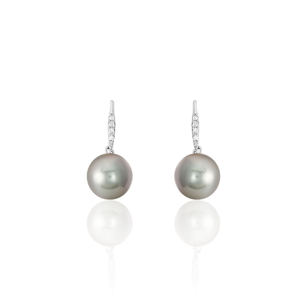 Boucles D'oreilles Or Gris  Et Perle - Spannringe Damen | OROVIVO