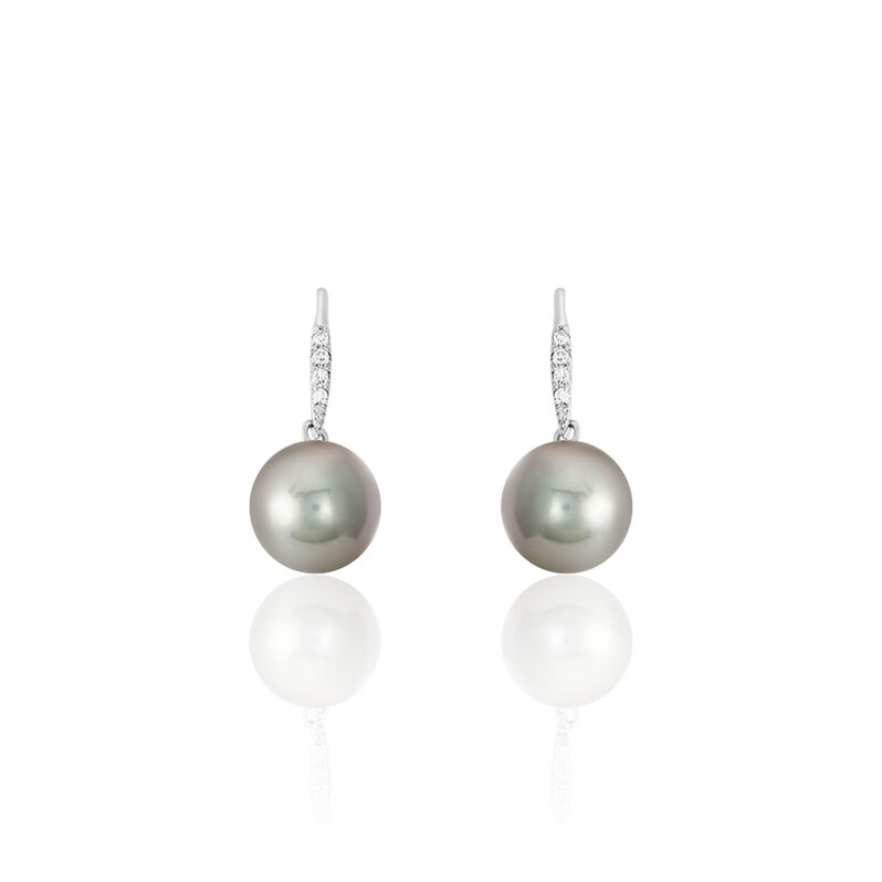 Boucles D'oreilles Or Gris  Et Perle - Spannringe Damen | OROVIVO