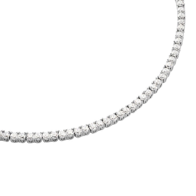 DEBORA Damen Collier Silber 925 Zirkonia Wei&szlig; 18,23 ct Kreis - Halsketten Damen | OROVIVO