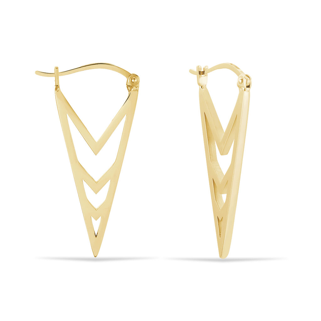 VODA Damen Ohrringe Lang Edelstahl vergoldet Dreieck