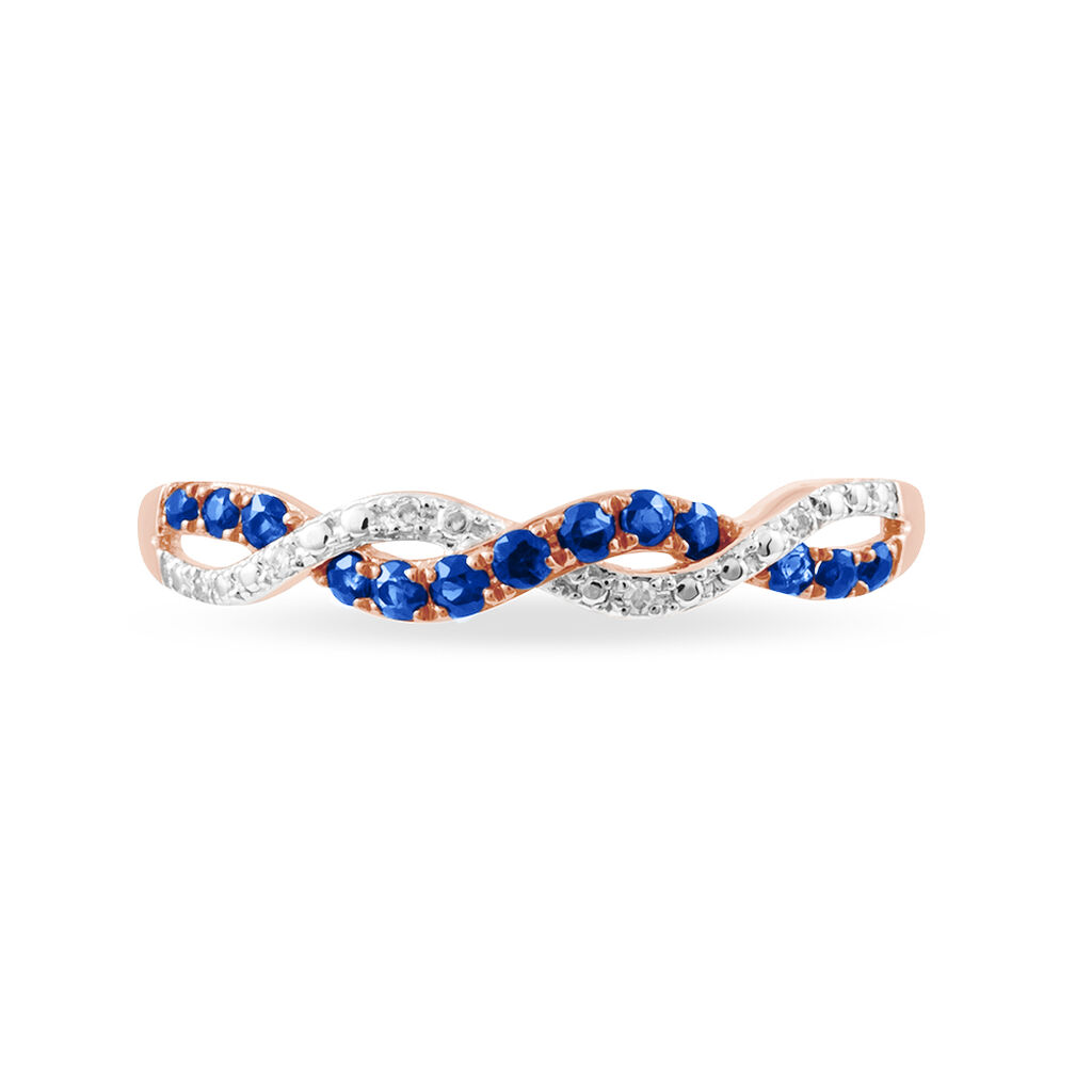 Bague Sofia Or Rose Saphir Et Diamant - Spannringe Damen | OROVIVO