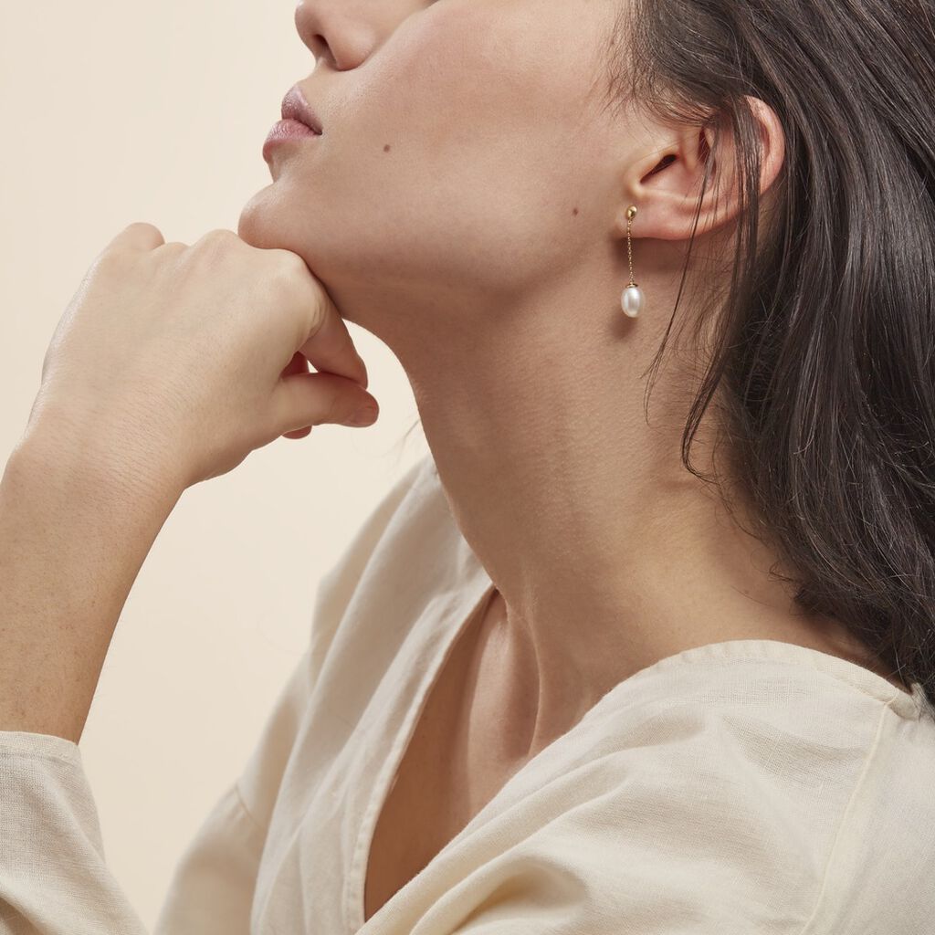 Boucles D'oreilles Or Perle De Culture - Spannringe Damen | OROVIVO