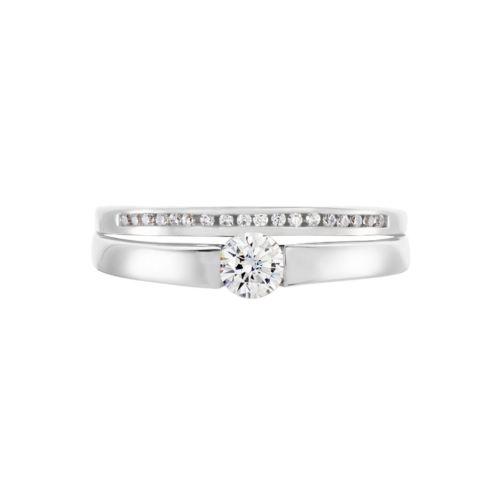 Damen Ring Silber 925 Zirkonia Breite 4mm Elleana - Verlobungsringe Damen | OROVIVO