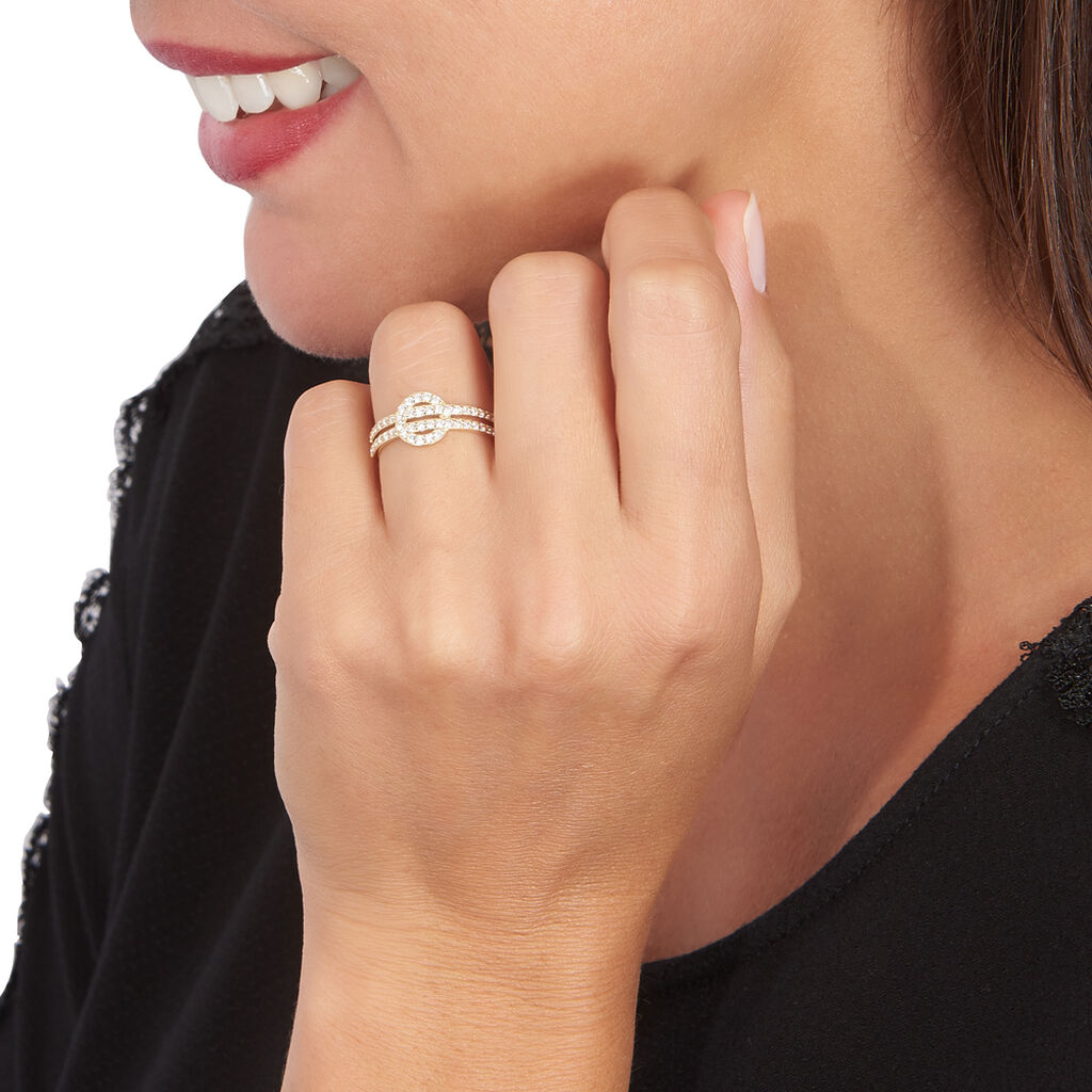 Bague Or Jaune Julyne Cercle Ajoure Oxyd - Spannringe Damen | OROVIVO