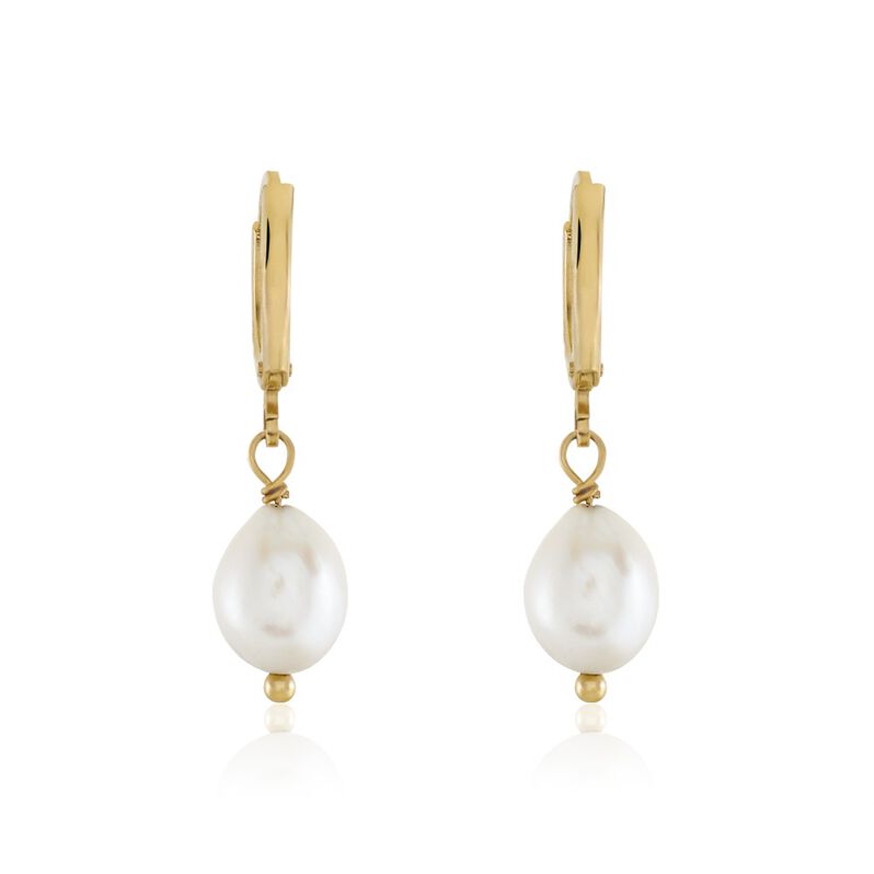 Créoles Kelvin Plaqué Or Perle D'imitation - Spannringe Damen | OROVIVO