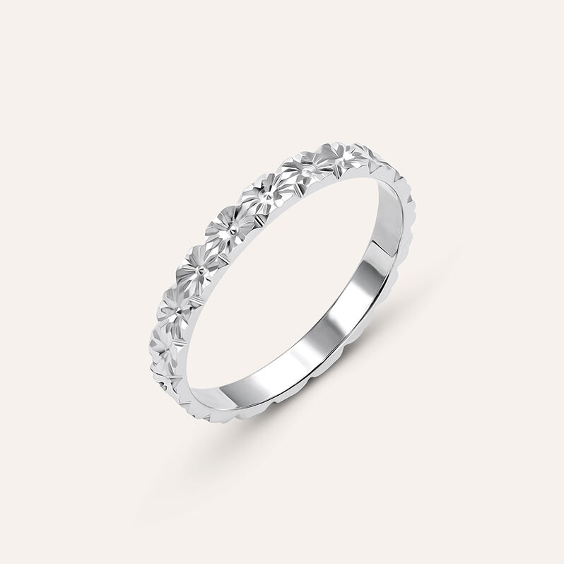 Fede Classica Diamantata 2.5 mm Oro Bianco - Spannringe Damen | OROVIVO