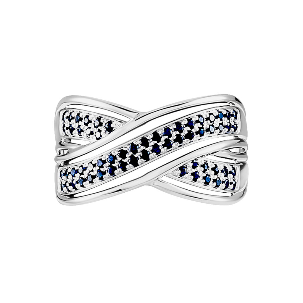 Bague Or Weiss Mauraine Saphirs Diamants - Spannringe Damen | OROVIVO