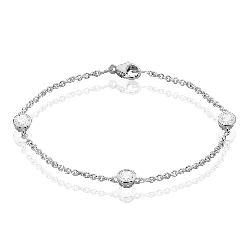 Damen Armband Silber 925 Zirkonia Wei&szlig;