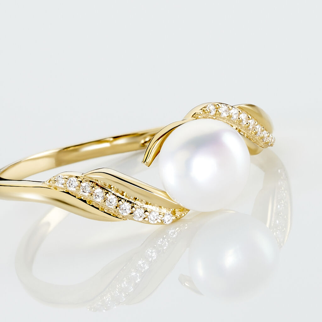 Damen Ring Gold 375 Zuchtperle Perlmutt Antoinette  - Solitärringe Damen | OROVIVO