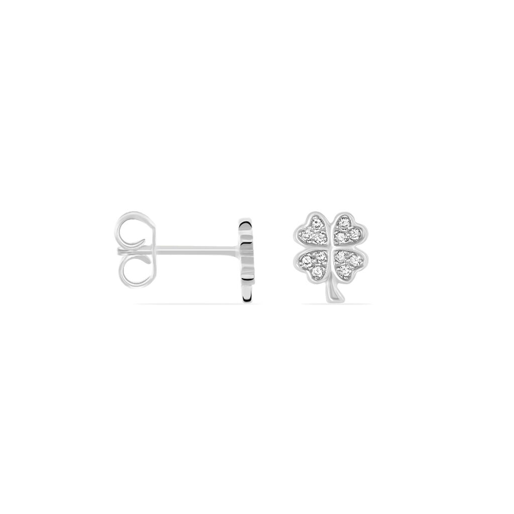 Kinder Ohrstecker Silber 925 Zirkonia Kleeblatt Donnika  - Ohrstecker Kinder | OROVIVO