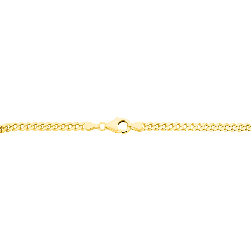 PANZER S FLACH 5 Damen Kette Silber vergoldet 925 B 2 mm