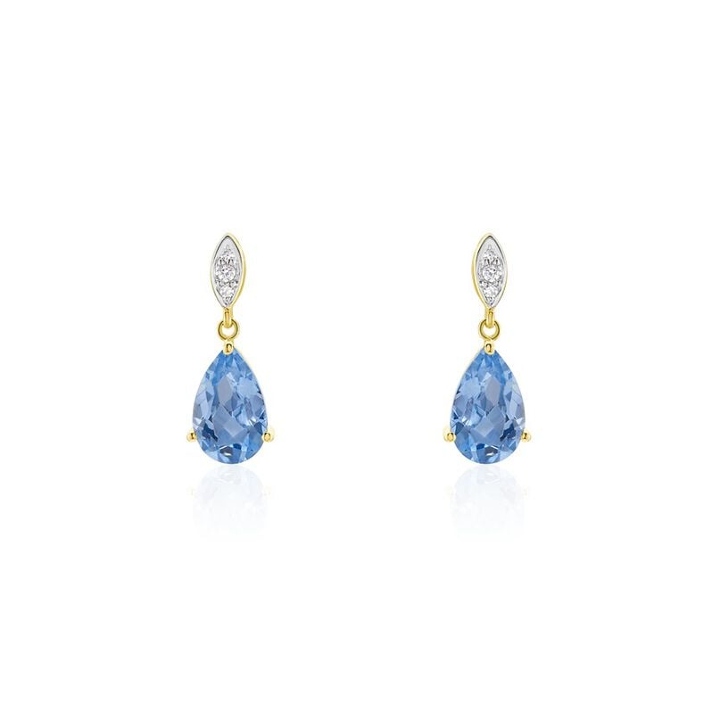 EVITTA Damen Ohrringe Lang Silber vergoldet 925 Andere Steine Blau 4,14 ct - Ohrhänger Damen | OROVIVO