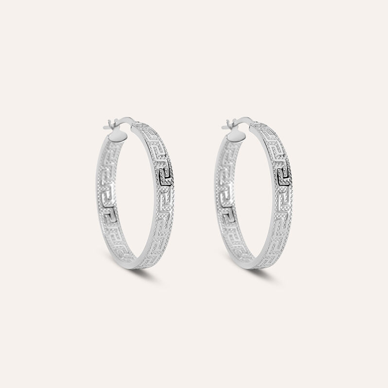 Orecchini A Cerchio Toujours Oro Bianco - Spannringe Damen | OROVIVO