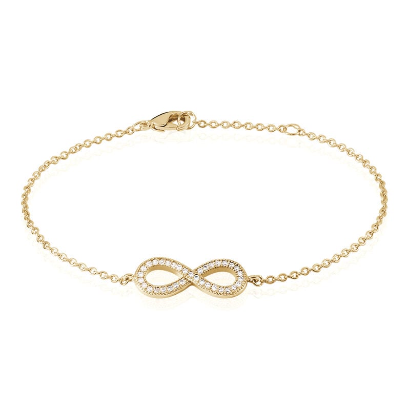 MERANE Damen Armband Vergoldet Zirkonia Wei&szlig; 0,08 ct Unendlichkeit - Armb&auml;nder mit Anh&auml;nger Damen | OROVIVO