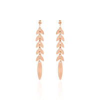 Damen Ohrstecker Lang Silber 925 Rosé Vergoldet 